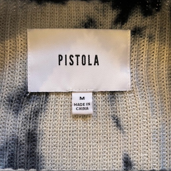 Pistola Eva Tie-Dye Oversized Cropped Slouch Sweater In Black Storm Size Medium - Picture 6 of 8
